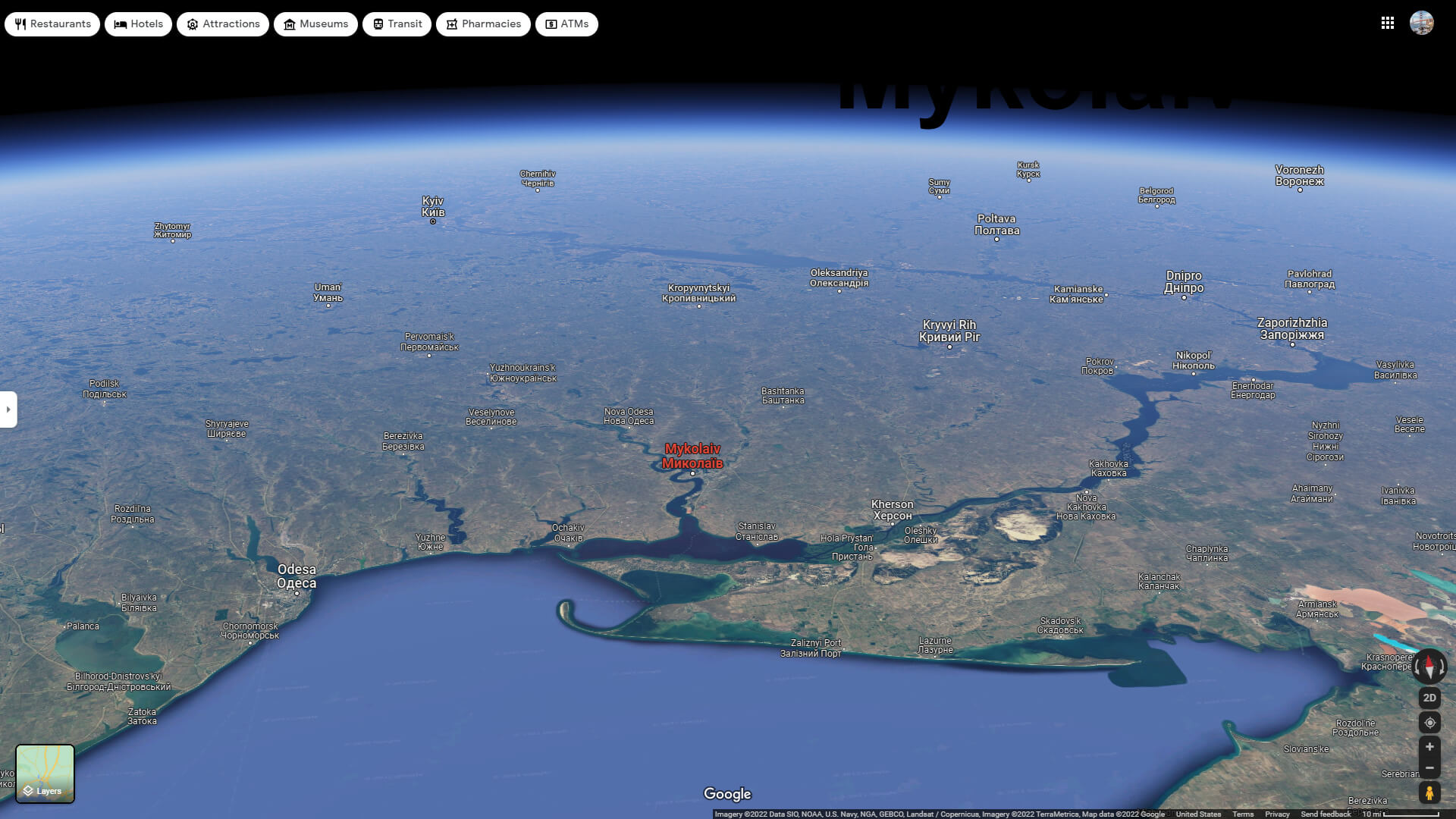 Mykolaiv Vue Satellite Carte